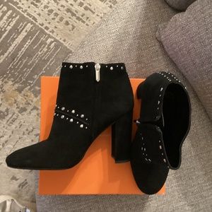 Black Suede Studded  Booties